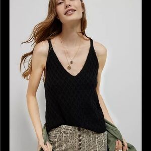 Anthropologie Shirt - black “Fenna Textured Knit Tank”